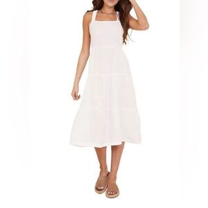 New BELLA DAHL white linen midi dress, Size XS